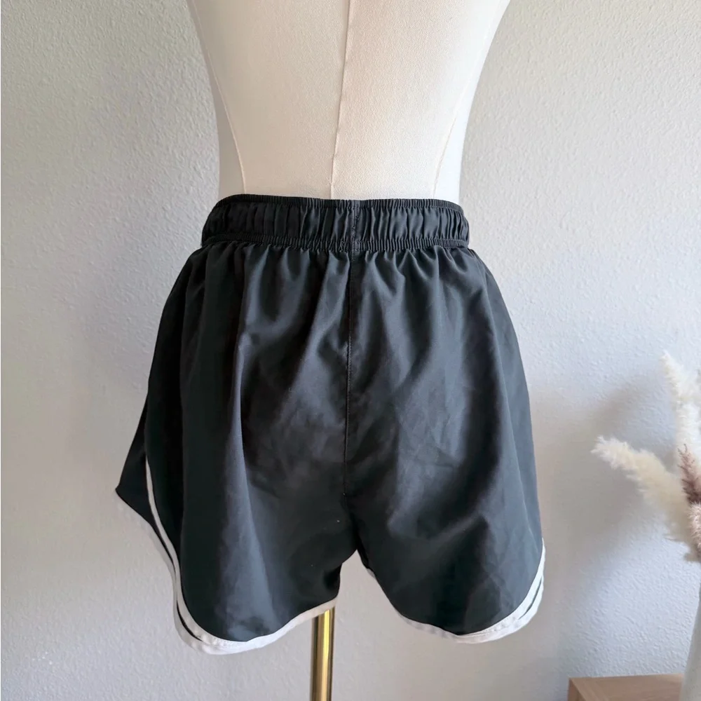 Nike Women's Black Athletic Shorts with White Trim‎ and Swoosh